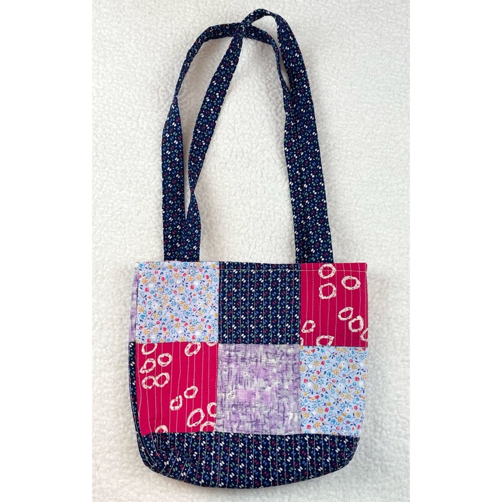 SALLY SAW • Handmade Colorful Patchwork Tote Bag - Picture 9 of 12
